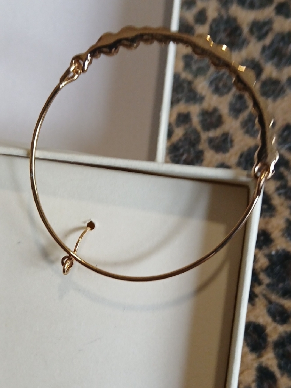 C&C California Boho Feminine Gold Hoop Earrings with Crystal Accents - Picture 8 of 10